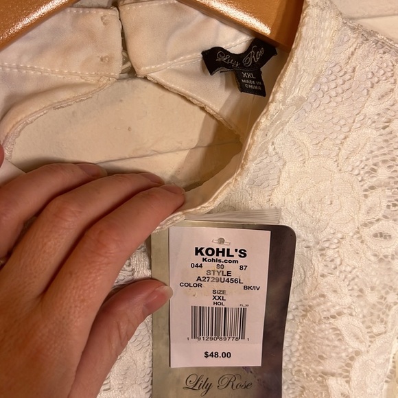 Lily Rose Ivory and Black Lace Open Back Fit & Flare Dress, women’s Size XXL - Picture 5 of 8